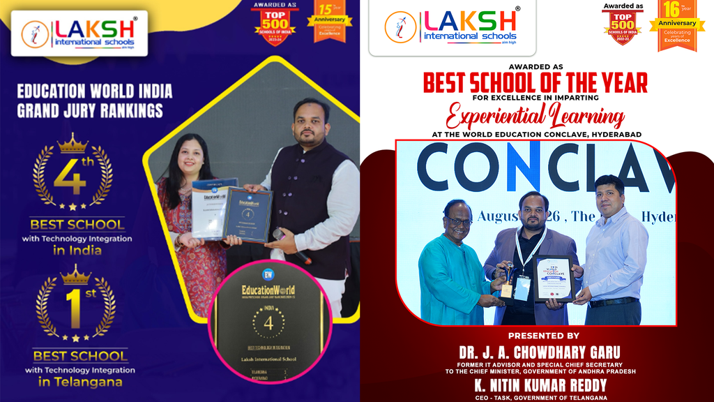 LAKSH International Schools Education World technology integration ranking and Best School of the Year 2026 experiential learning award