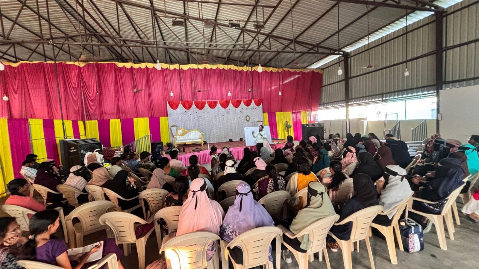 Teachers from four LAKSH campuses attending the teacher training session at Royal Garden, Karimnagar